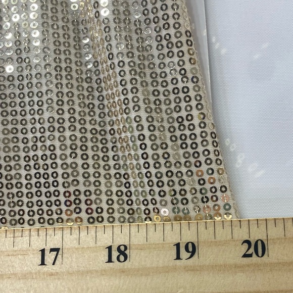 Glamorous Gold Christmas Party Skirt Midi Sequin Sexy 7” Slit Mob Wife Classical - Picture 3 of 8